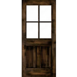 Farmhouse Knotty Alder 4 Lite Clear Glass Exterior Door - Krosswood