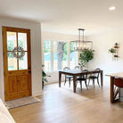 Farmhouse Knotty Alder 4 Lite Clear Glass Exterior Door - Krosswood
