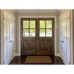 Farmhouse Knotty Alder 4 Lite Glass Exterior Double Door - Krosswood