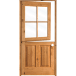 Farmhouse Knotty Alder 4 Lite Glass Interior Dutch Door - Krosswood