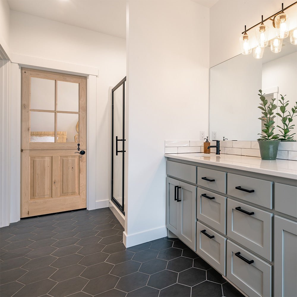Farmhouse Knotty Alder Clear Glass Interior Dutch Door | Krosswood ...
