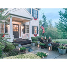 Farmhouse Knotty Alder 9 Lite Glass Arch Top V-Groove Exterior Double Door - Krosswood