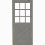 Farmhouse Knotty Alder 9 Lite X-Panel Exterior Door - Krosswood