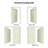 Farmhouse Knotty Alder Half Lite Glass V-Groove Exterior Double Door - Krosswood