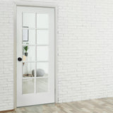 French 10 Lite Clear Glass MDF Interior Door - Krosswood