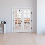 French 10 Lite Clear Glass MDF Interior Double Door - Krosswood