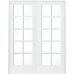 French 10 Lite Clear Glass MDF Interior Double Door - Krosswood