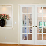 French 10 Lite Clear Glass MDF Interior Double Door - Krosswood