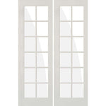 French 12 Lite Clear Glass MDF Interior Double Door - Krosswood