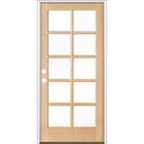 French Douglas Fir 10 Lite Clear Glass Exterior Door - Krosswood