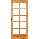 French Knotty Alder 10 Lite Clear Glass Exterior Door - Krosswood