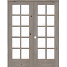 French Knotty Alder 10 Lite Clear Glass Interior Double Doors - Krosswood