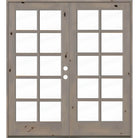 French Knotty Alder 10 Lite Glass Exterior Double Door - Krosswood