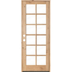 French Knotty Alder 12 Lite Clear Glass Exterior Door - Krosswood