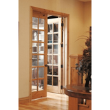 French Knotty Alder 12 Lite Clear Glass Interior Double Door - Krosswood