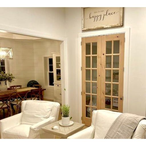 French Knotty Alder 12 Lite Clear Glass Interior Double Door - Krosswood