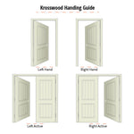 Knotty Alder 1-3/4" 2 Panel Common Arch with V-Grooves Interior Double Doors - Krosswood
