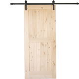 Knotty Alder 2 Panel Solid Wood Core Interior Barn Door Slab - Krosswood