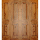 Knotty Alder 2 Panel Top Rail Arch Bi-Fold Interior Double doors - Krosswood