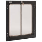 Knotty Alder 9-Lite Clear Glass Exterior Door with Large Dog Door - Krosswood