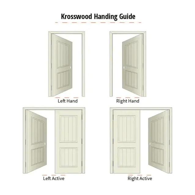 Knotty Alder 9-Lite Clear Glass Exterior Door with Large Dog Door - Krosswood