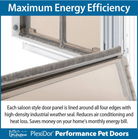 Knotty Alder 9-Lite Clear Glass Exterior Door with Large Dog Door - Krosswood