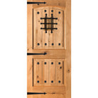 Mediterranean Knotty Alder Arch Top Speakeasy Exterior Door - Krosswood