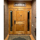 Mediterranean Knotty Alder Arch Top Speakeasy Exterior Door - Krosswood
