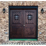 Mediterranean Knotty Alder Common Arch Exterior Double Door - Krosswood