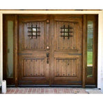 Mediterranean Knotty Alder Common Arch Exterior Double Door - Krosswood