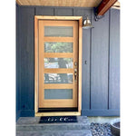 Modern Douglas Fir 5 Lite Satin Etched Glass Exterior Door - Krosswood
