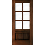 Modern Douglas Fir 6 Lite Clear Glass Exterior Door - Krosswood