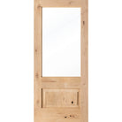Modern Farmhouse Knotty Alder 3/4 Lite Clear Glass Exterior Door - Krosswood