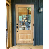 Modern Farmhouse Knotty Alder 3/4 Lite Clear Glass Exterior Door - Krosswood