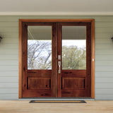 Modern Farmhouse Knotty Alder 3/4 Lite Glass Exterior Double Door - Krosswood