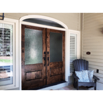 Modern Farmhouse Knotty Alder 3/4 Lite Glass Exterior Double Door - Krosswood