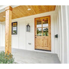 Modern Farmhouse Knotty Alder 4 Lite Glass Exterior Dutch Door - Krosswood