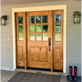 Modern Farmhouse Knotty Alder 9 Lite Clear Glass Exterior Door - Krosswood