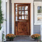 Modern Farmhouse Knotty Alder 9 Lite Exterior Dutch Door - Krosswood