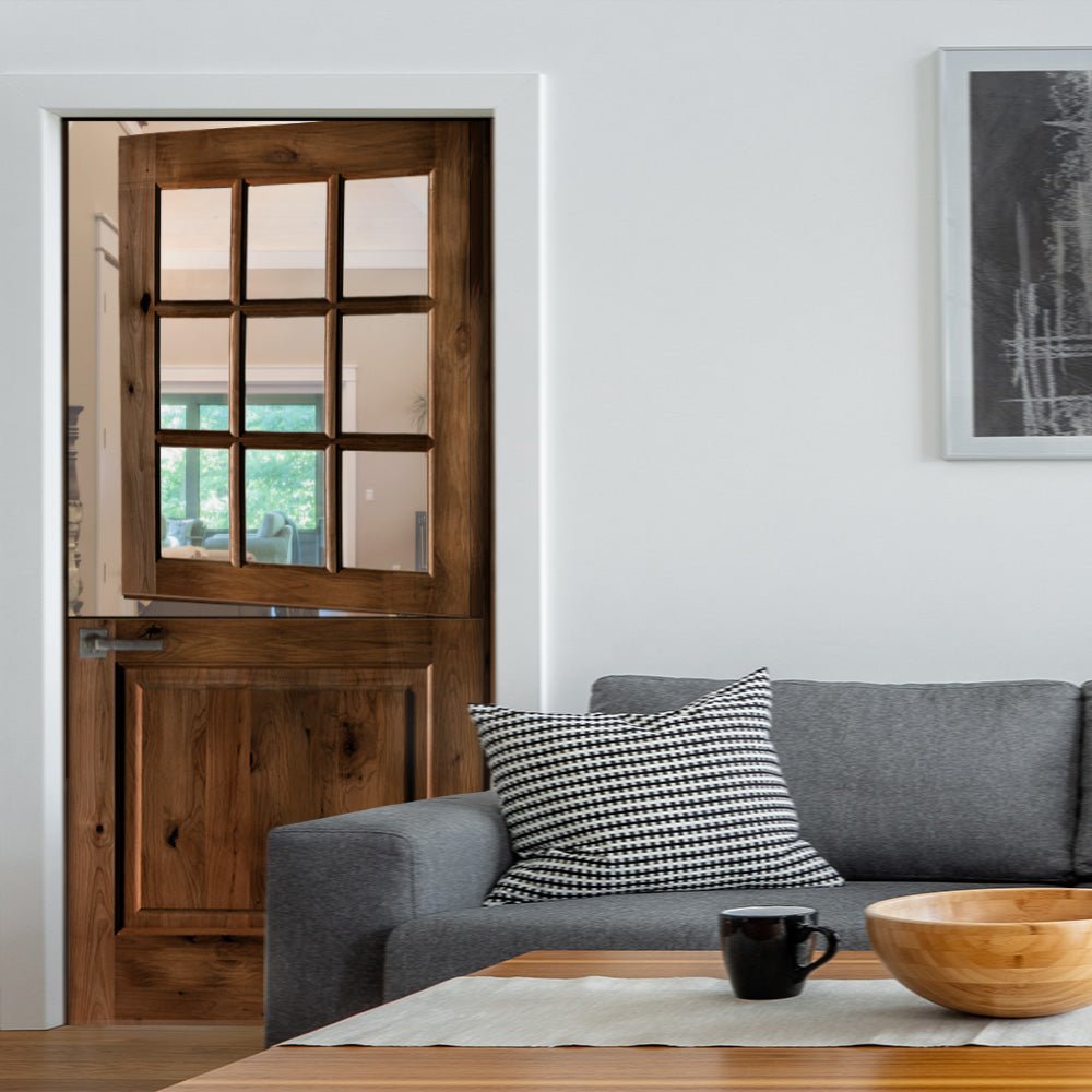 Farmhouse Knotty Alder 9 Lite Glass Interior Dutch Door | Krosswood ...