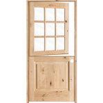 Modern Farmhouse Knotty Alder 9 Lite Glass Interior Dutch Door - Krosswood