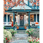 Modern Farmhouse Knotty Alder Clear Glass Arch Top Exterior Door - Krosswood