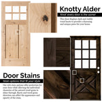 Modern Farmhouse Knotty Alder Clear Glass Door with Dog Door - Krosswood