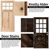 Modern Farmhouse Knotty Alder Clear Glass Door with Dog Door - Krosswood