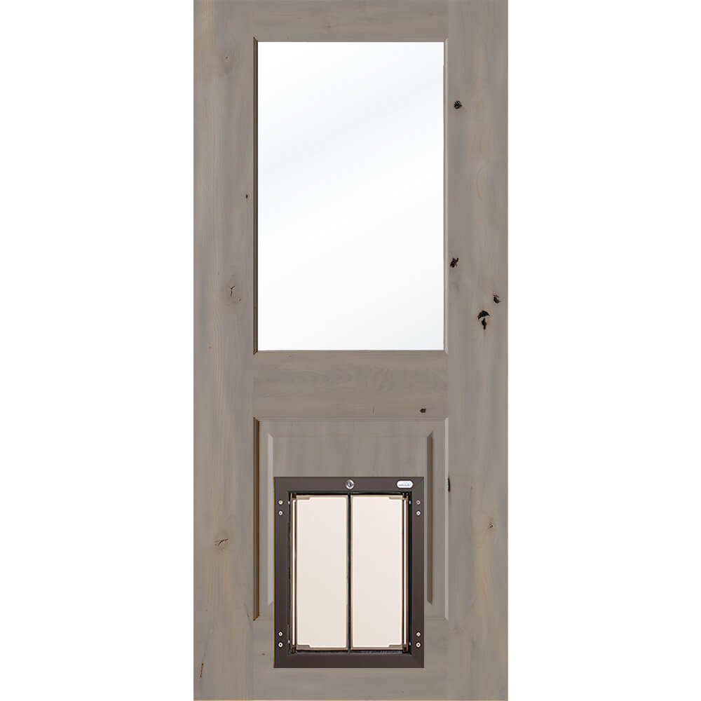 Exterior door with built in large pet door on sale