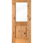 Modern Farmhouse Knotty Alder Half Lite Clear Glass Exterior Door - Krosswood