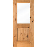 Modern Farmhouse Knotty Alder Half Lite Clear Glass Exterior Door - Krosswood