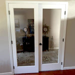 Modern Full Lite Clear Glass Window Interior Double Door - Krosswood