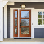 Modern Hemlock 3 Lite Clear Glass Window Exterior Door - Krosswood