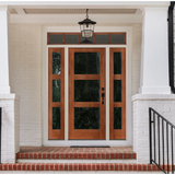 Modern Hemlock 3 Lite Clear Glass Window Exterior Door - Krosswood